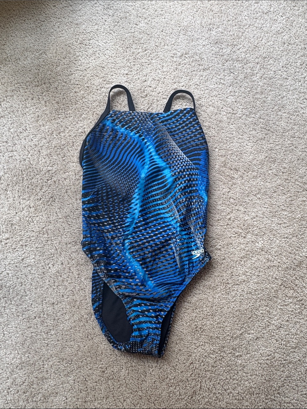 Speedo Girls' Blue Wave One-Piece Swimsuit